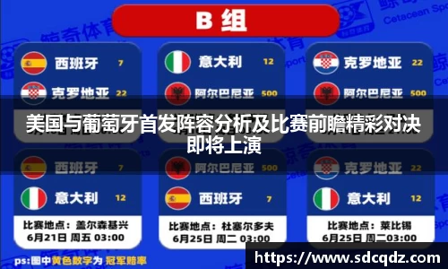 美国与葡萄牙首发阵容分析及比赛前瞻精彩对决即将上演